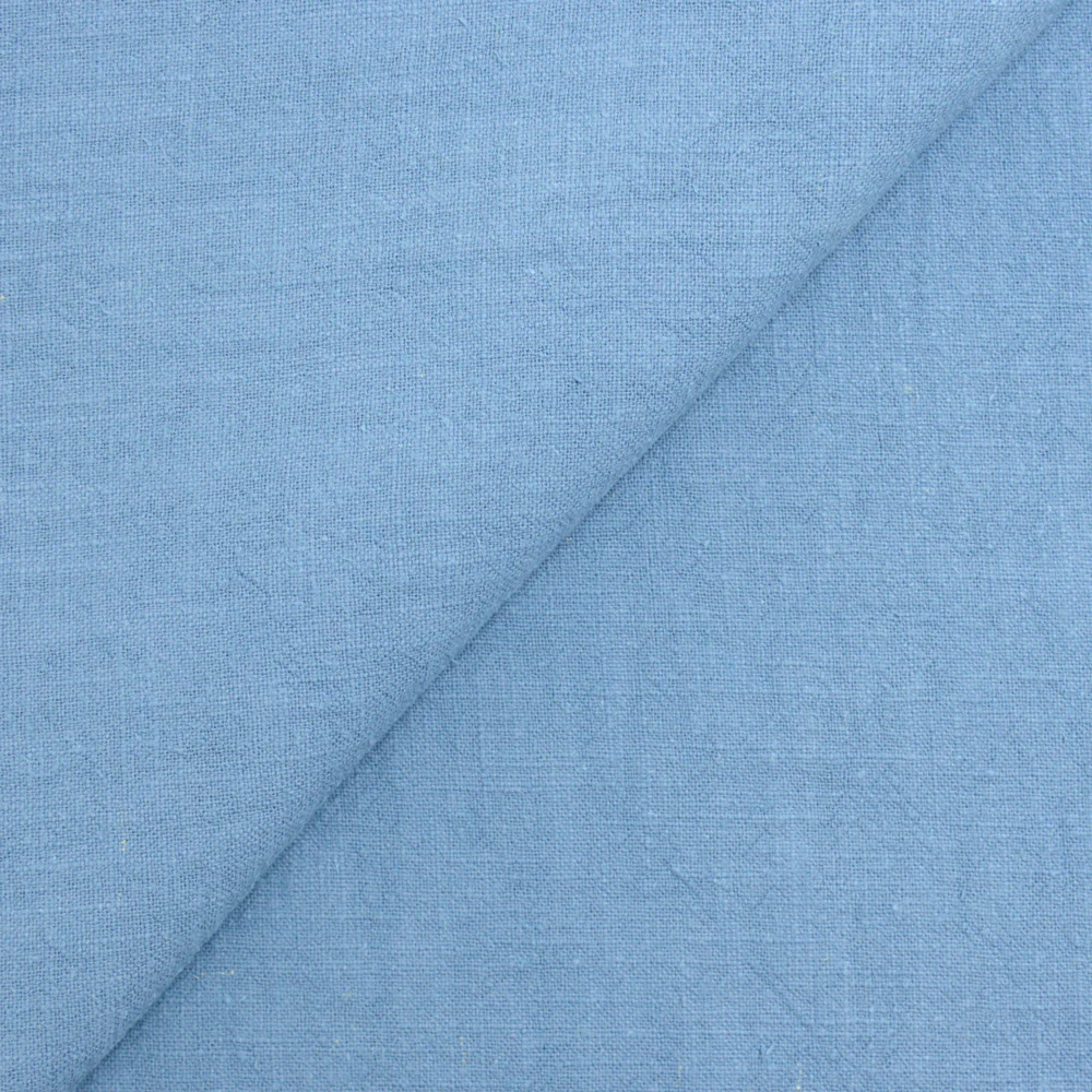 100% Lin lavé bleu guède