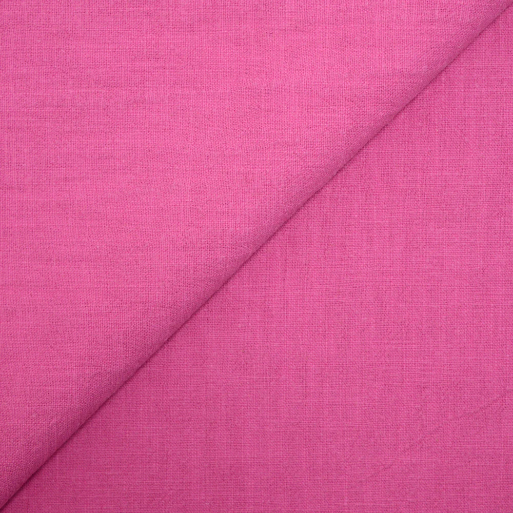 100% Lin lavé fuchsia