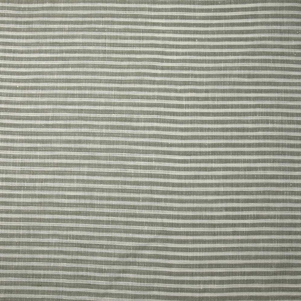 100% Lin rayé gris et blanc - Image 4