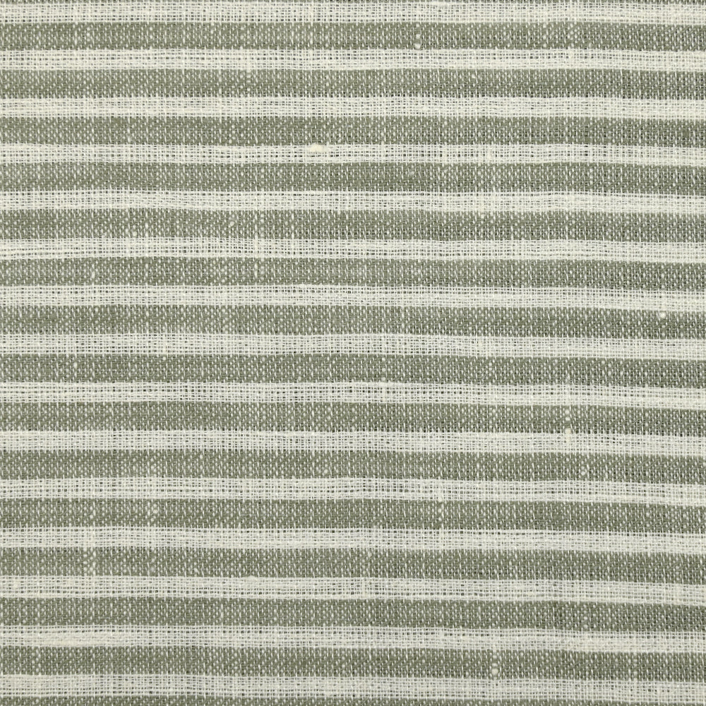 100% Lin rayé gris et blanc - Image 5