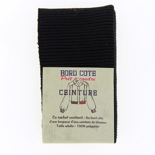 Bord côte ceinture - noir