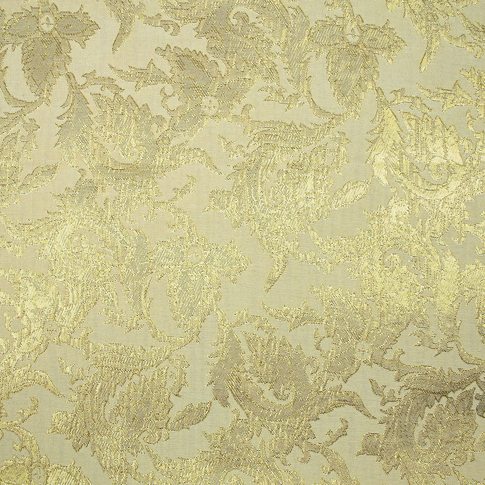 Brocart lamé doré rococo fond écru - Image 5