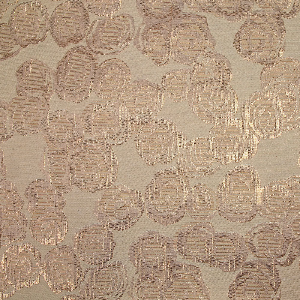 Brocart lamé rose vive les roses fond blush - Image 5
