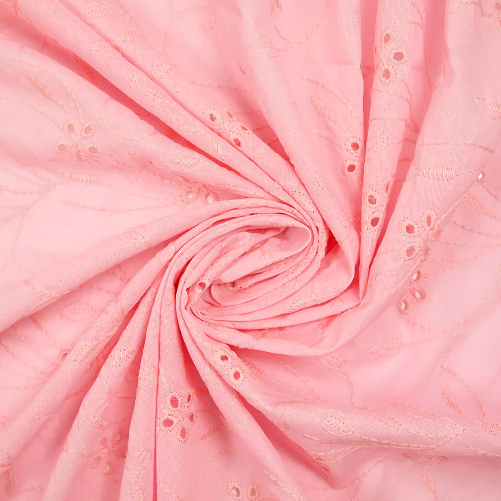 Broderie anglaise festonnée rose dragée - Image 2