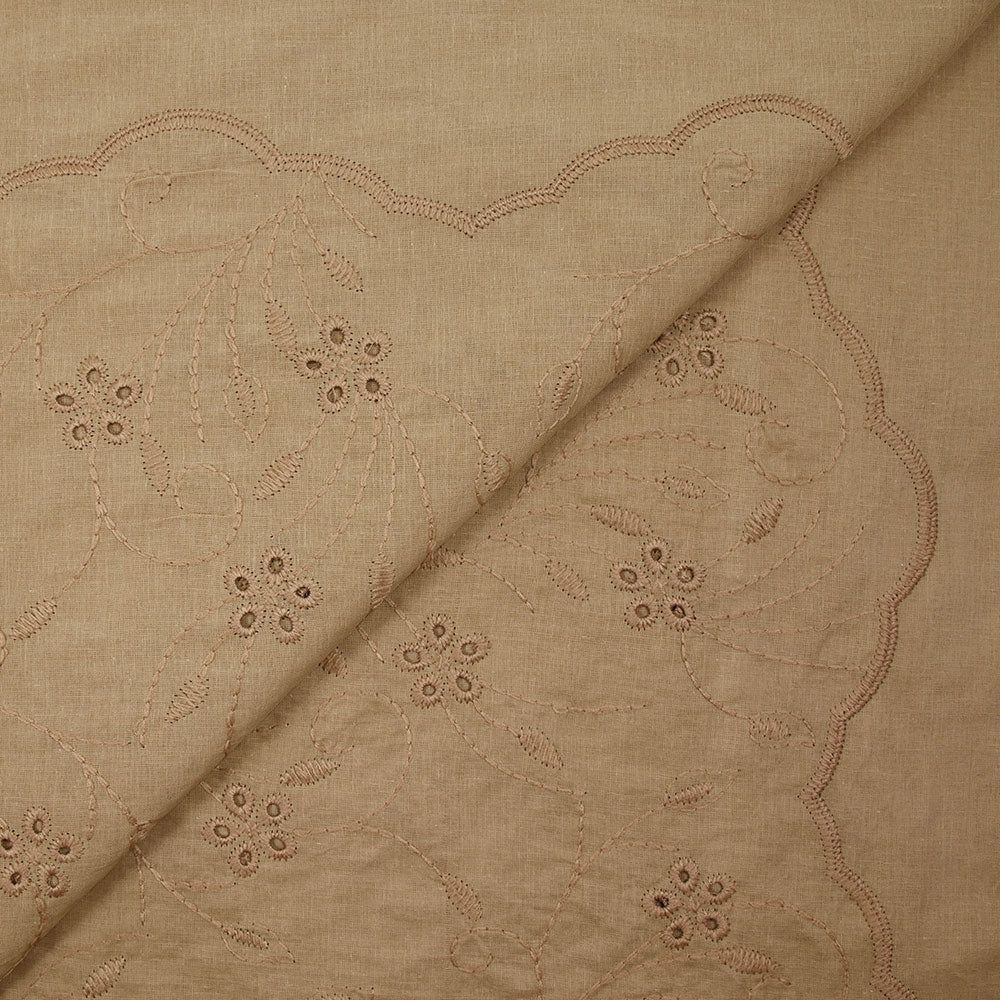 Broderie anglaise festonnée sepia