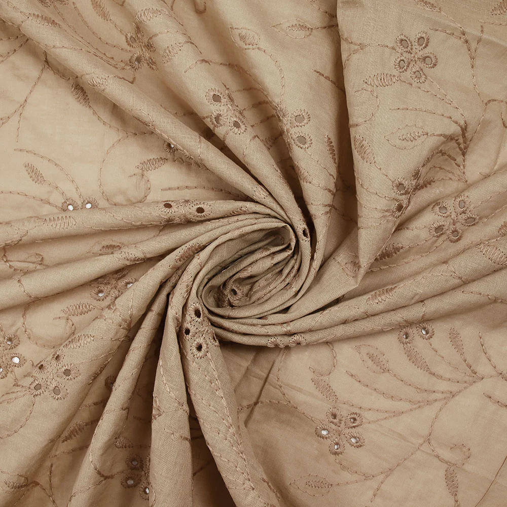 Broderie anglaise festonnée sepia - Image 2