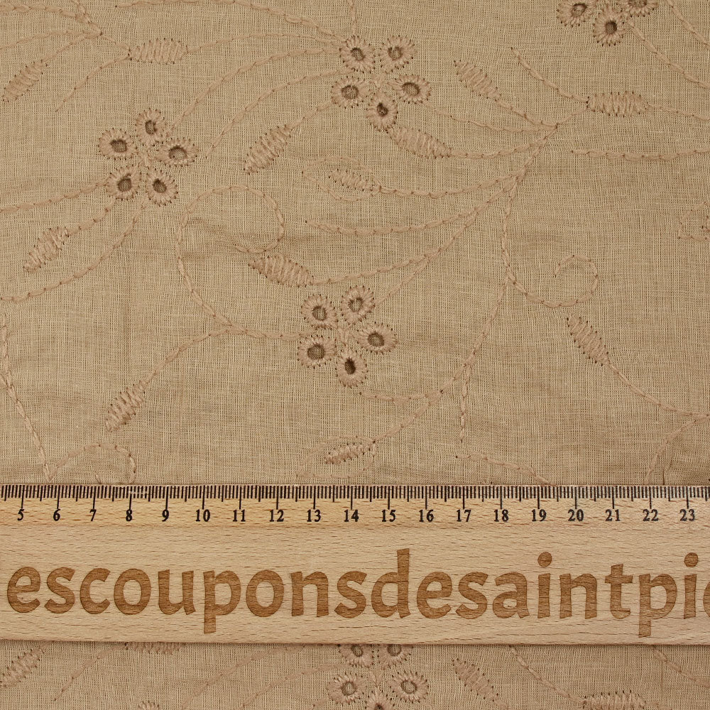 Broderie anglaise festonnée sepia - Image 3
