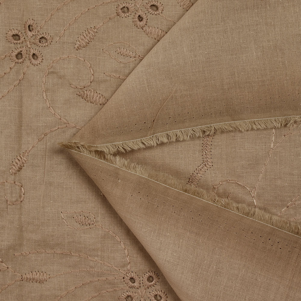 Broderie anglaise festonnée sepia - Image 5