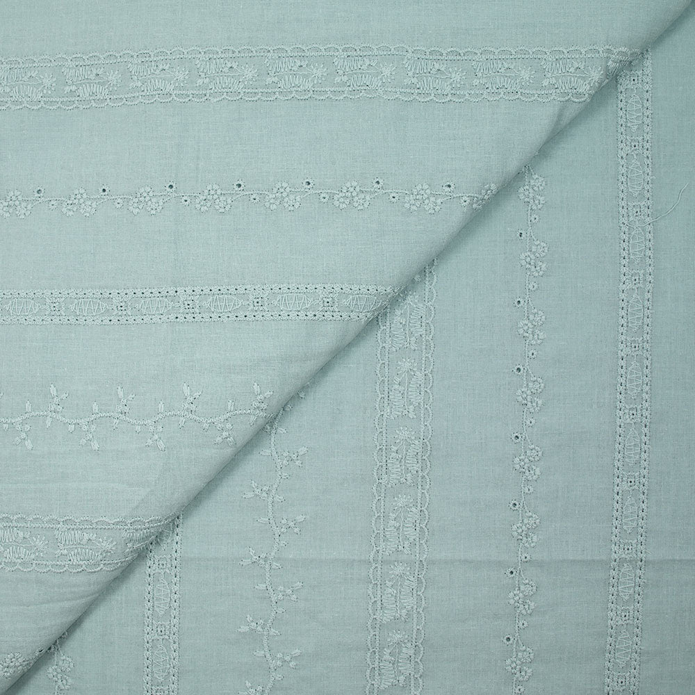 Broderie anglaise Mary bleu glacier