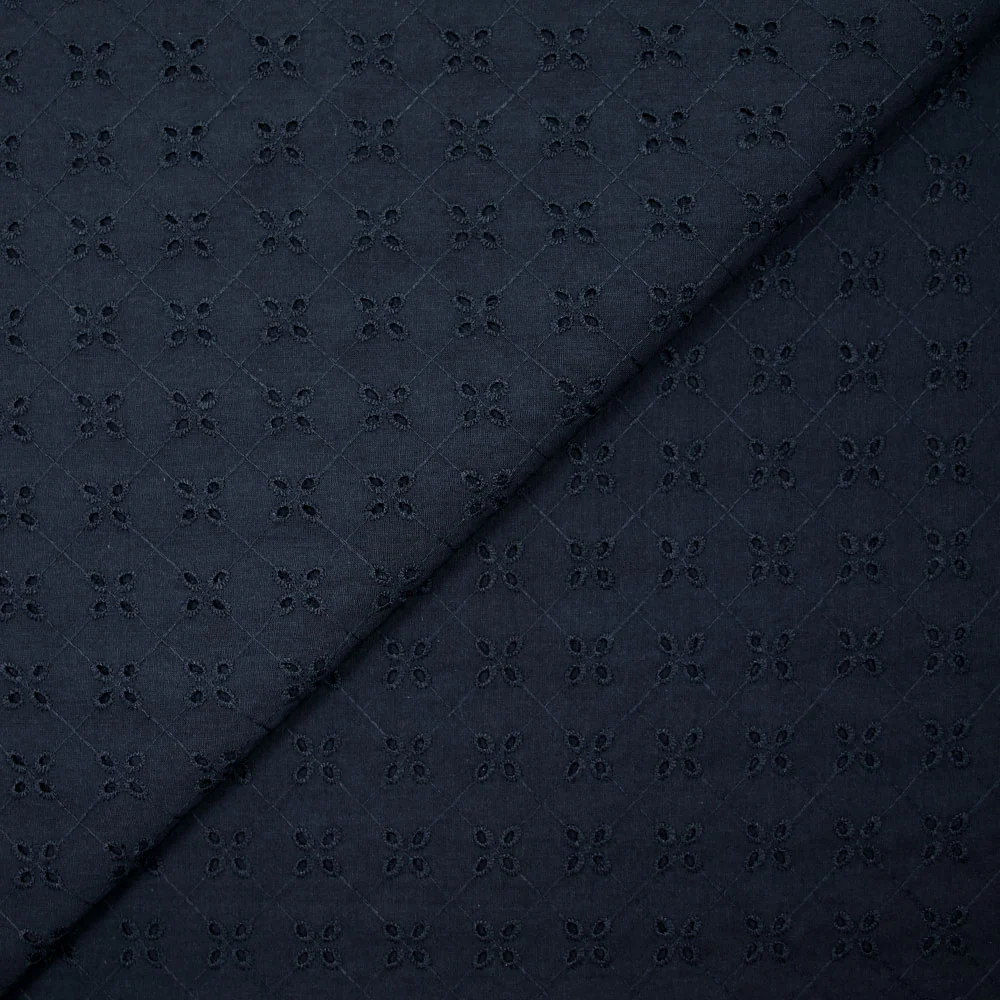 Broderie anglaise Nellie bleu marine