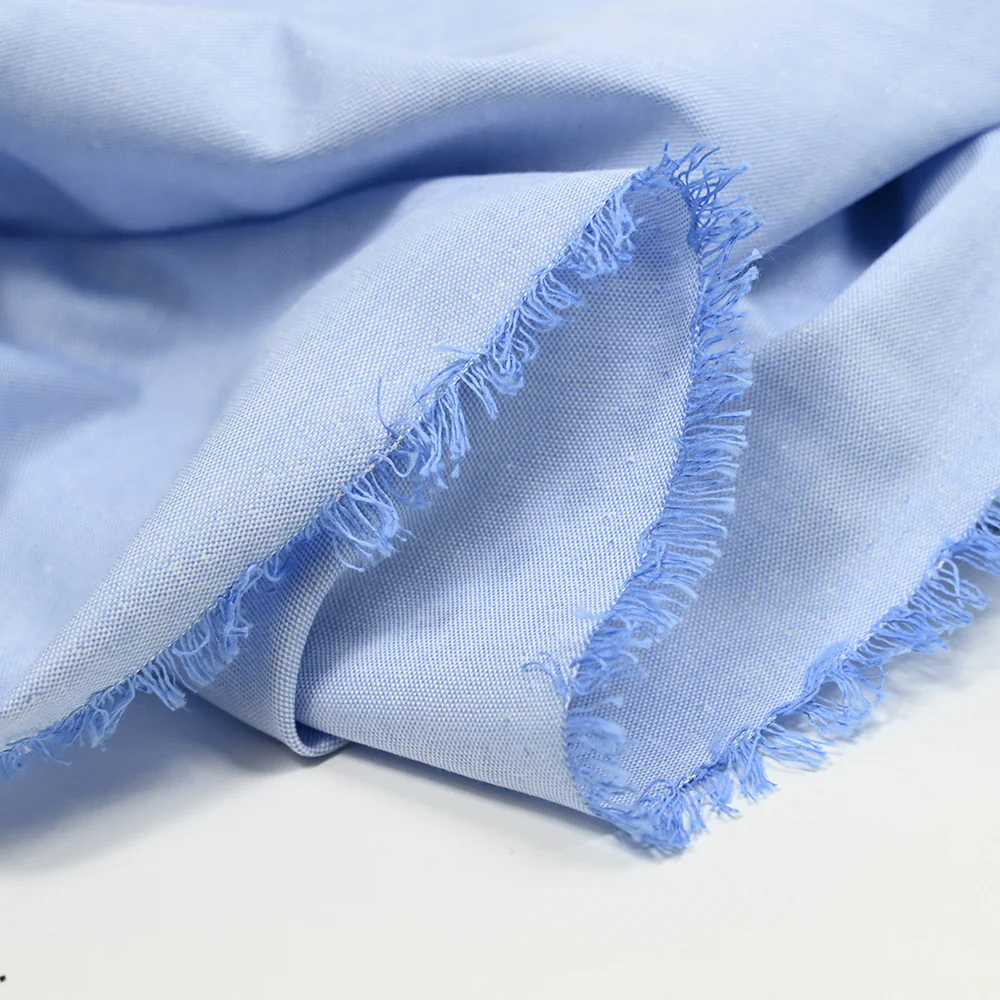 Chambray de coton bleu - Image 4