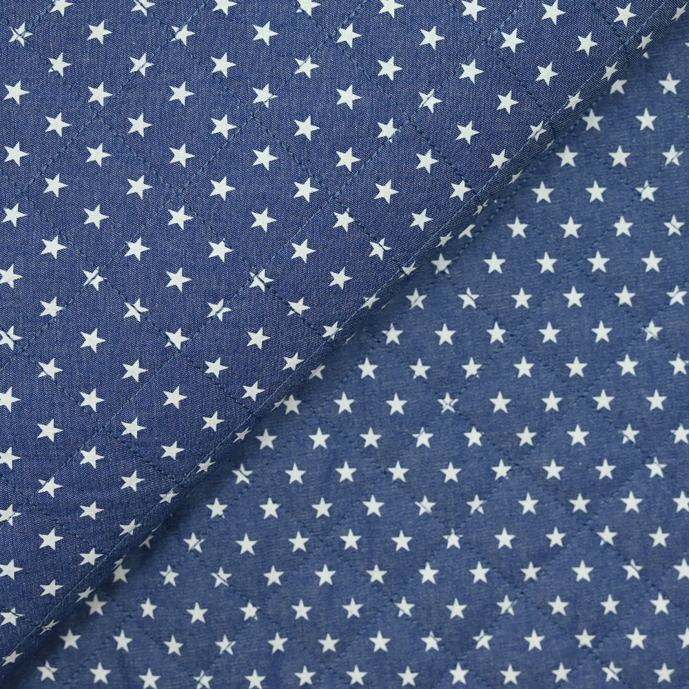Chambray matelassé imprimé étoiles - Image 4