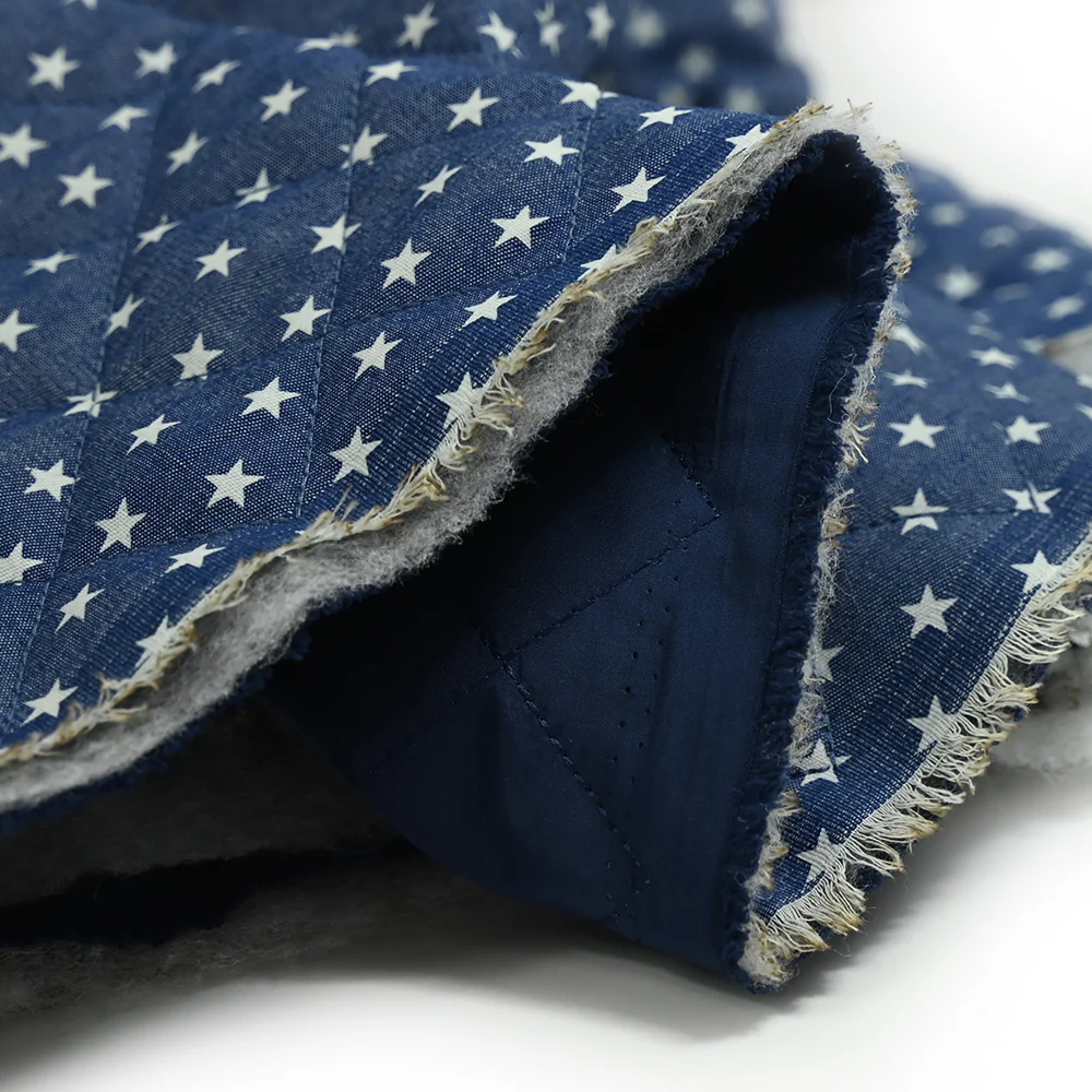 Chambray matelassé imprimé étoiles - Image 7