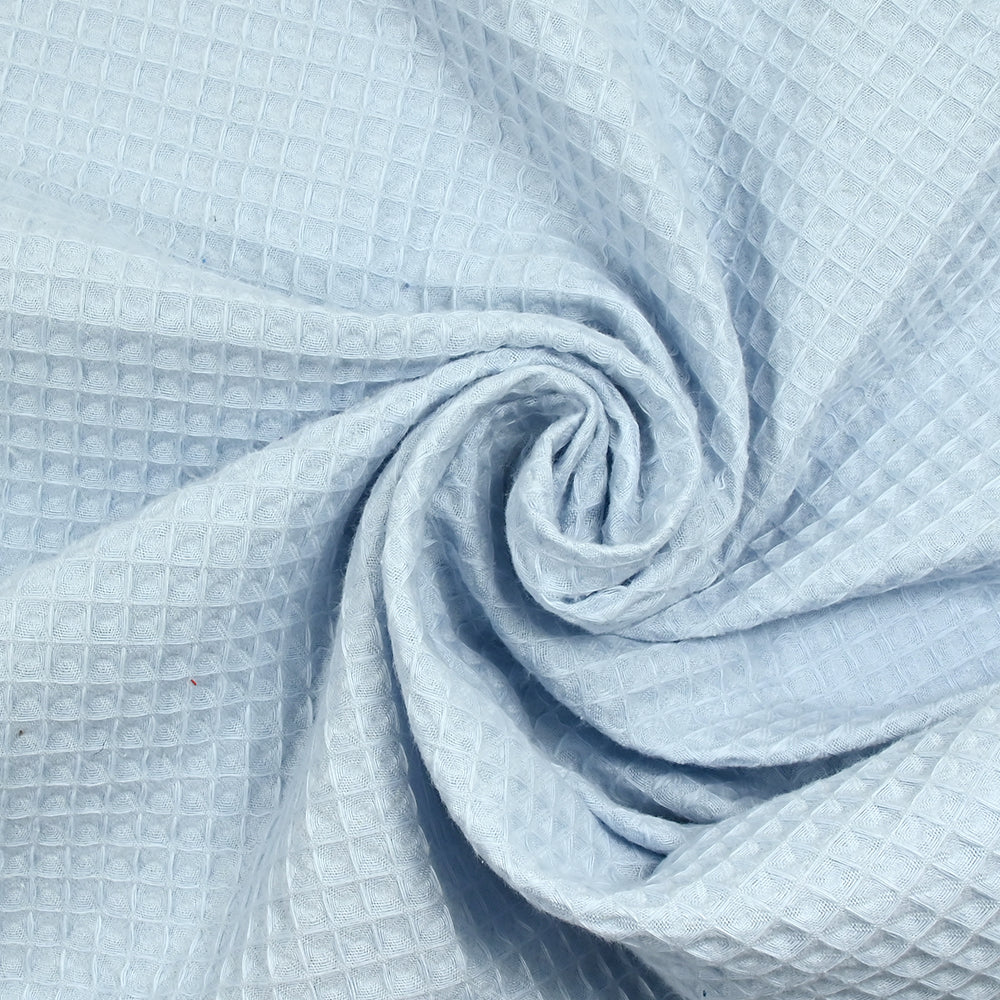 Coton 100% nid d'abeille bleu bébé - Image 2