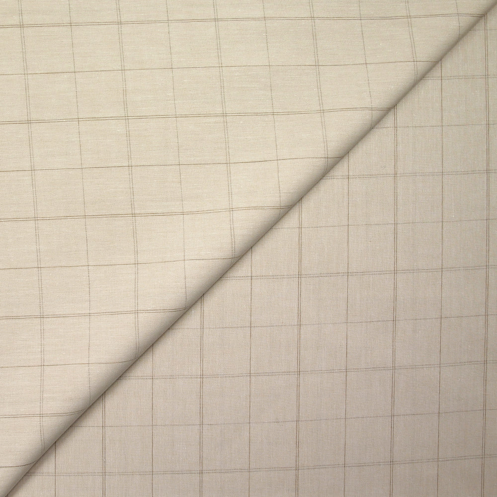 Coton à carreaux fond beige clair