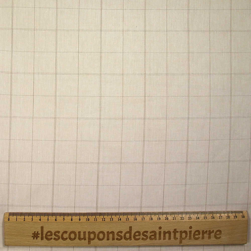 Coton à carreaux fond beige clair - Image 3