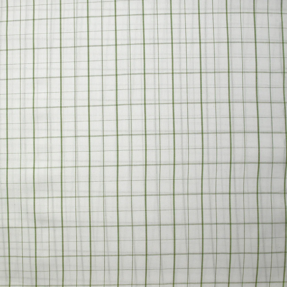 Coton à carreaux vert sauge fond blanc - Image 4