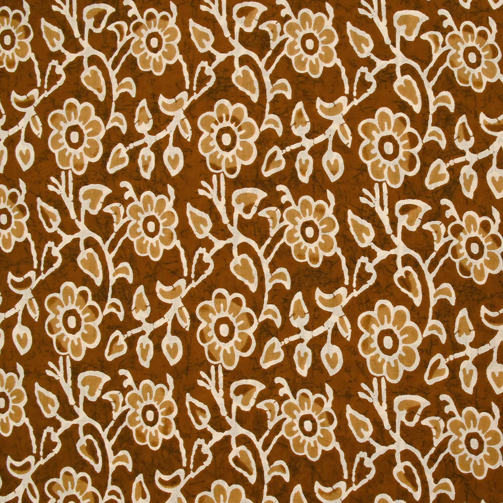 Coton batik imprimé Agra fond camel
