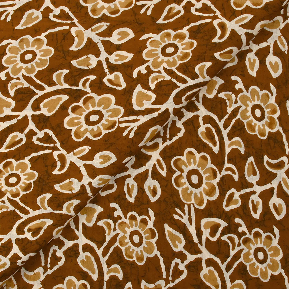 Coton batik imprimé Agra fond camel - Image 4