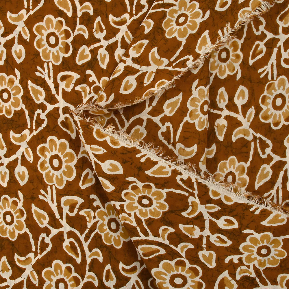 Coton batik imprimé Agra fond camel - Image 5