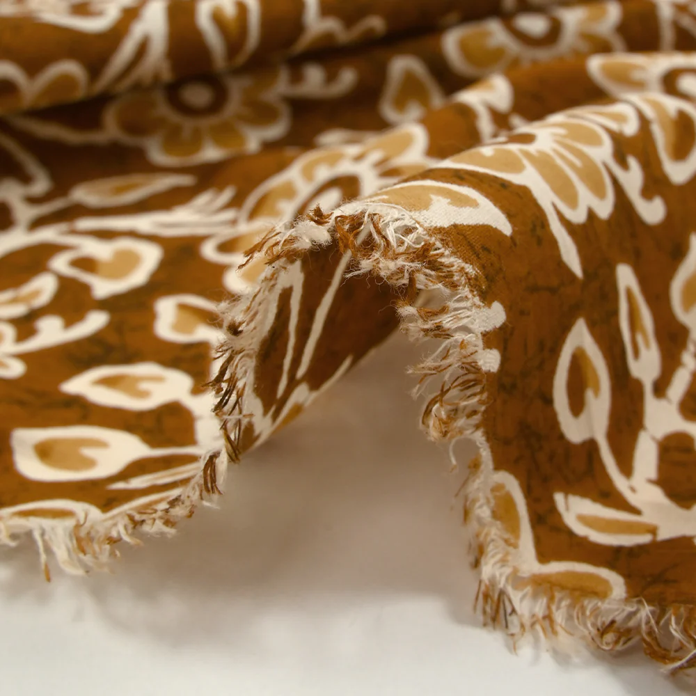 Coton batik imprimé Agra fond camel - Image 6