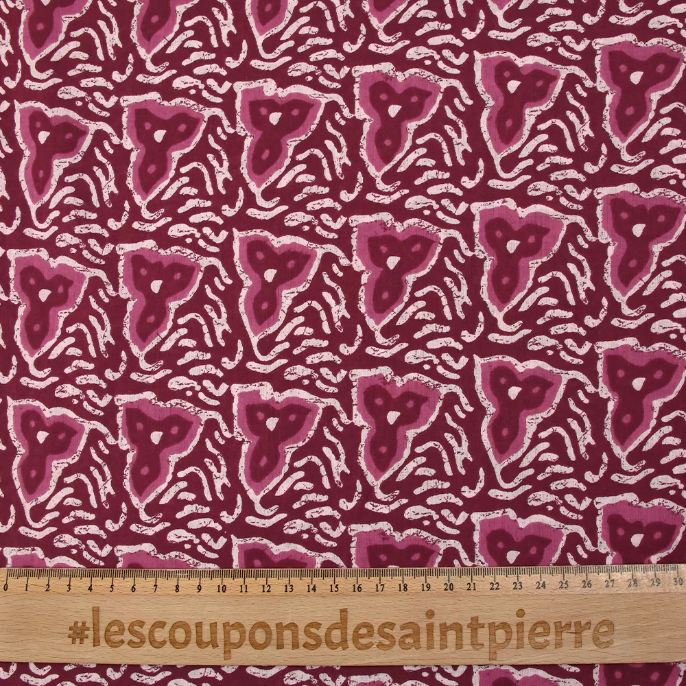 Coton batik imprimé Jodhpur fond lie de vin - Image 3