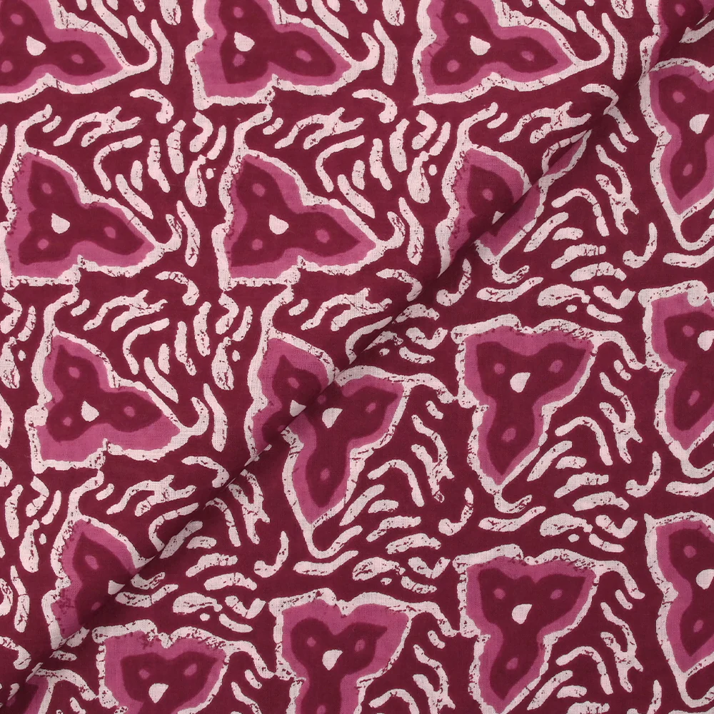 Coton batik imprimé Jodhpur fond lie de vin - Image 4
