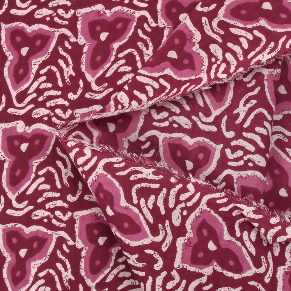 Coton batik imprimé Jodhpur fond lie de vin - Image 5