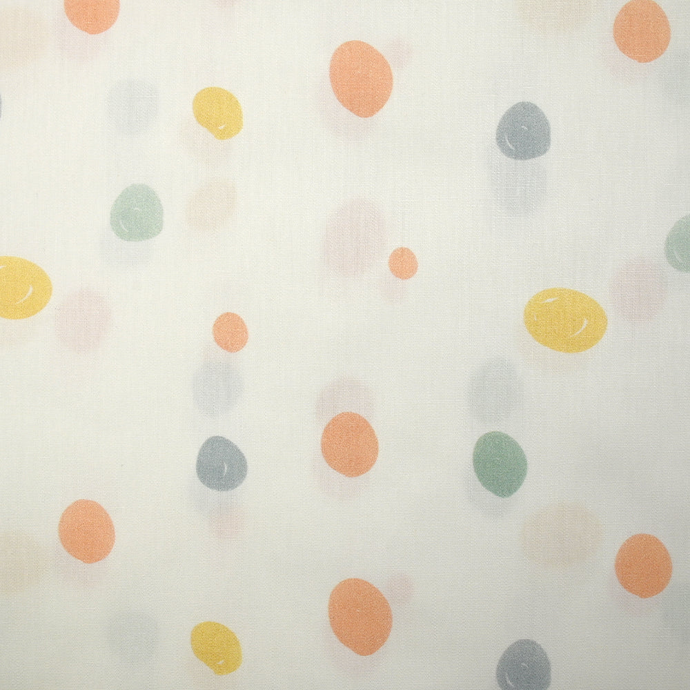 Coton imprimé à pois dessinés pastel fond blanc - Image 4