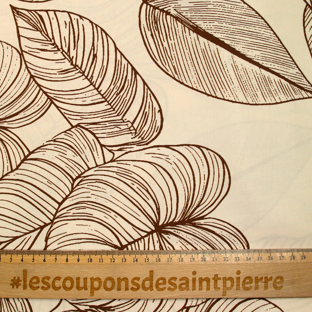 Coton imprimé caladium fond beige - Image 3