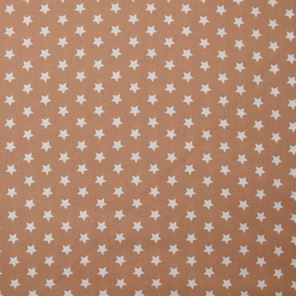 Coton imprimé étoile 1cm marron glacé
