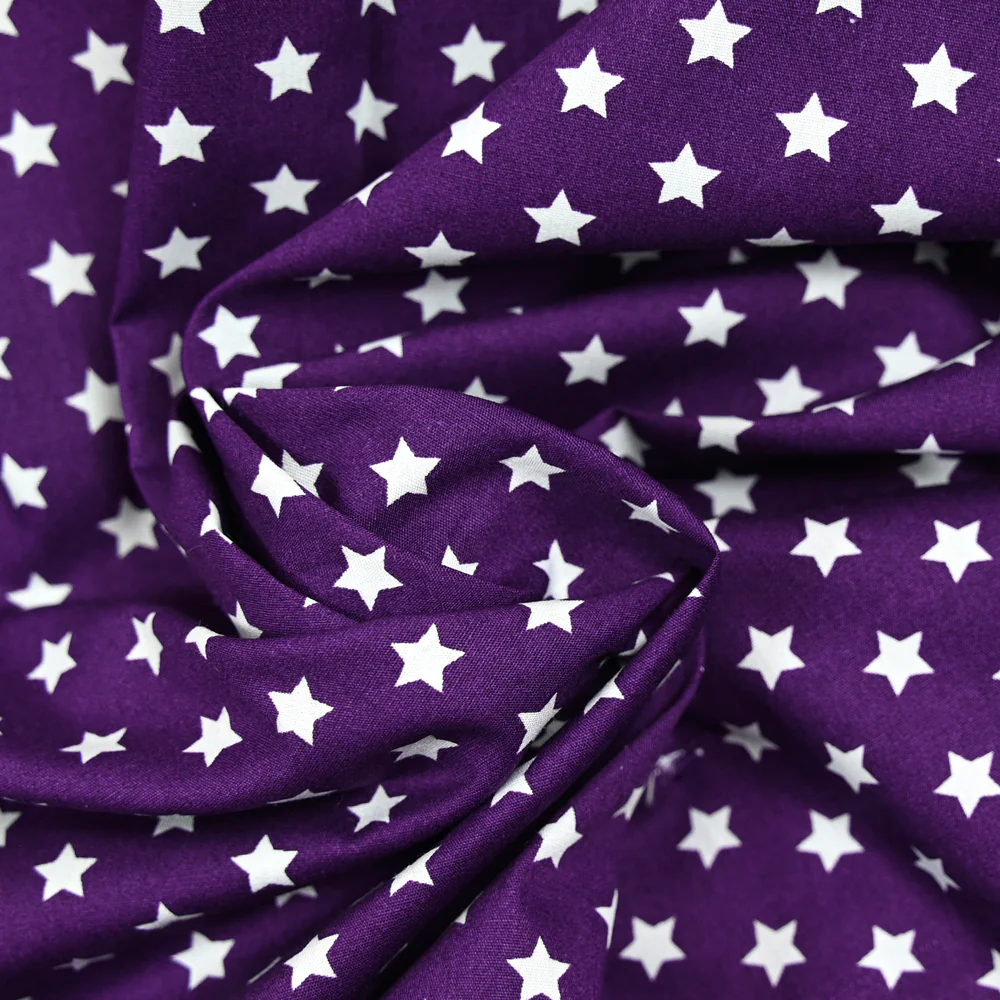 Coton imprimé étoile 1cm violet - Image 2