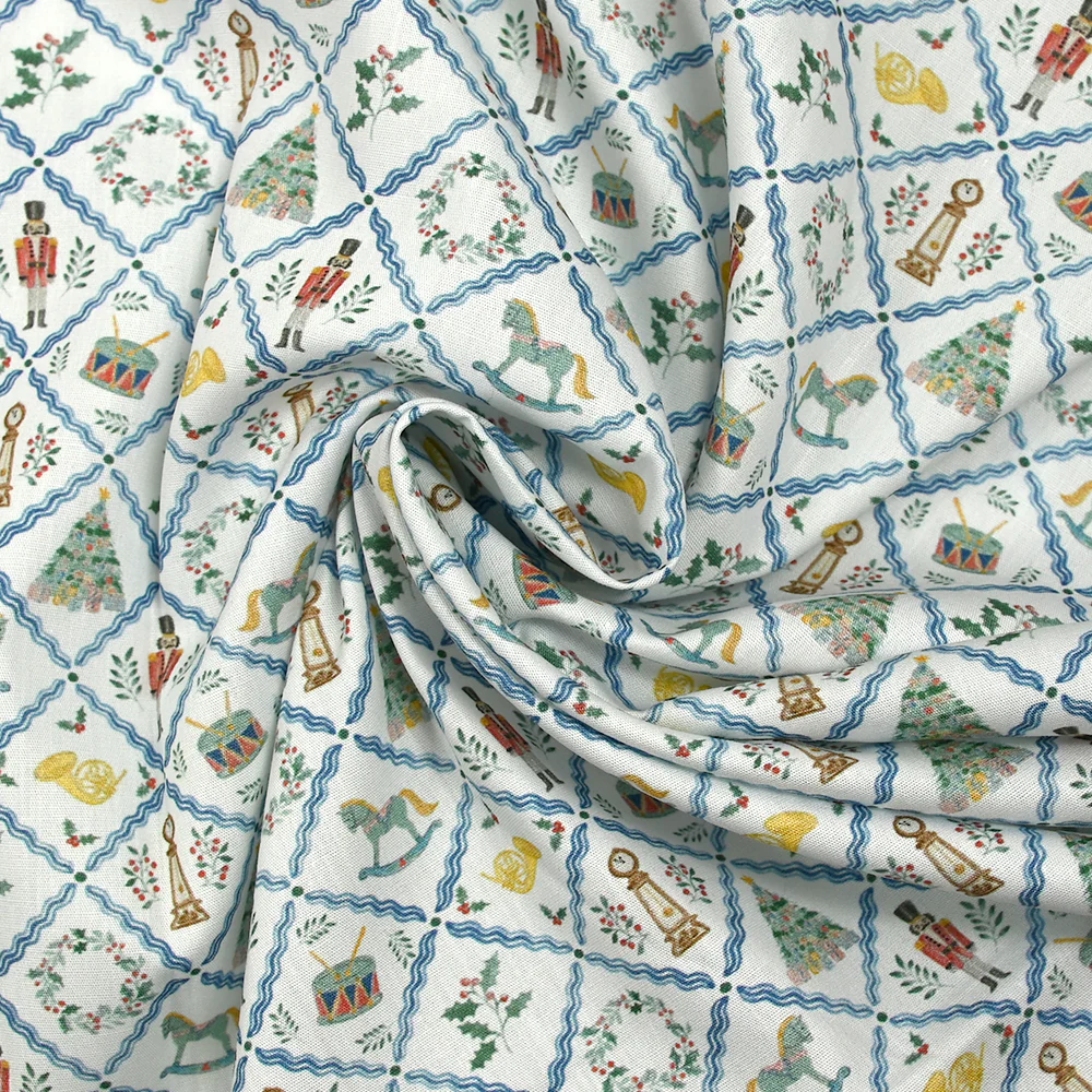 Coton imprimé Noël et casse-noisette fond blanc - Image 2