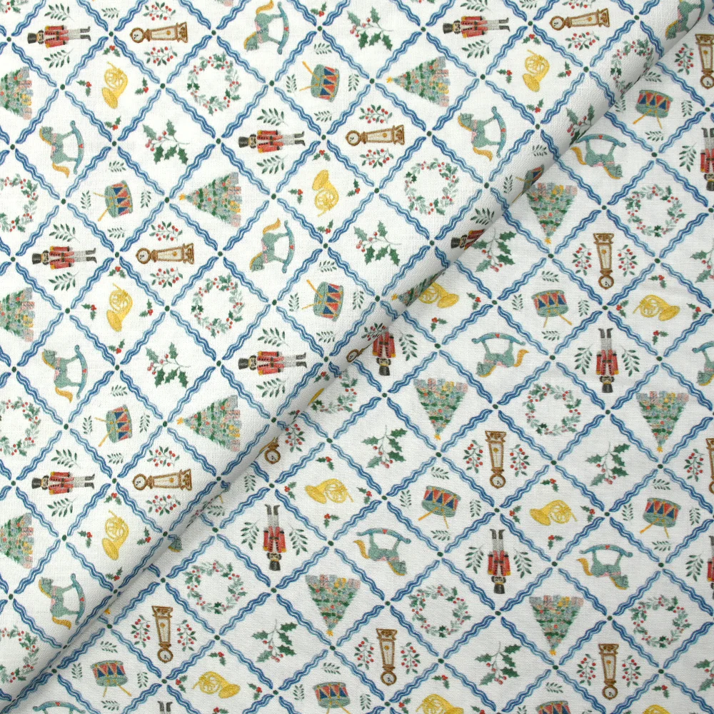 Coton imprimé Noël et casse-noisette fond blanc - Image 4