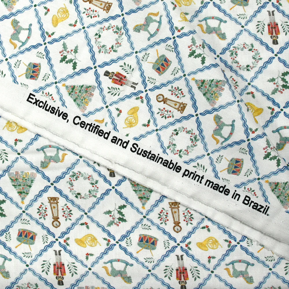 Coton imprimé Noël et casse-noisette fond blanc - Image 5