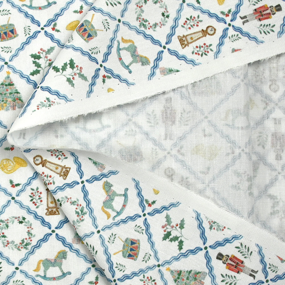 Coton imprimé Noël et casse-noisette fond blanc - Image 6