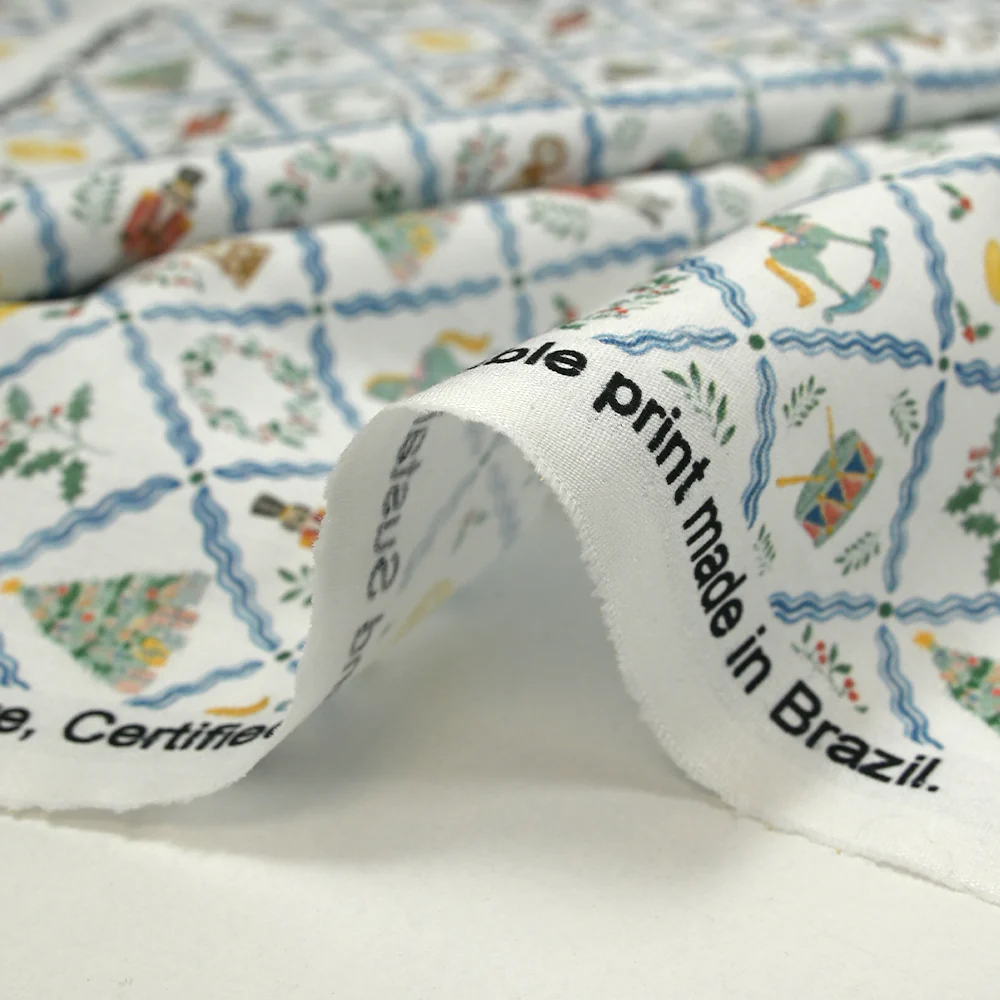 Coton imprimé Noël et casse-noisette fond blanc - Image 7