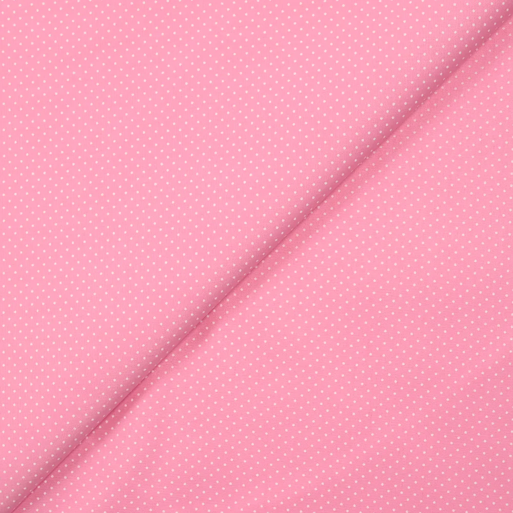 Coton imprimé pois 1mm fond rose