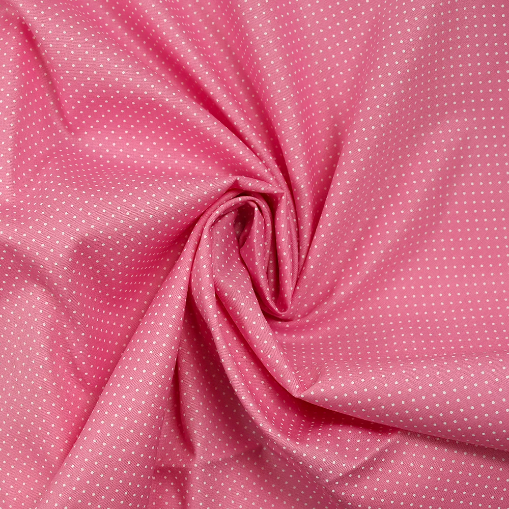 Coton imprimé pois 1mm fond rose barbie - Image 2