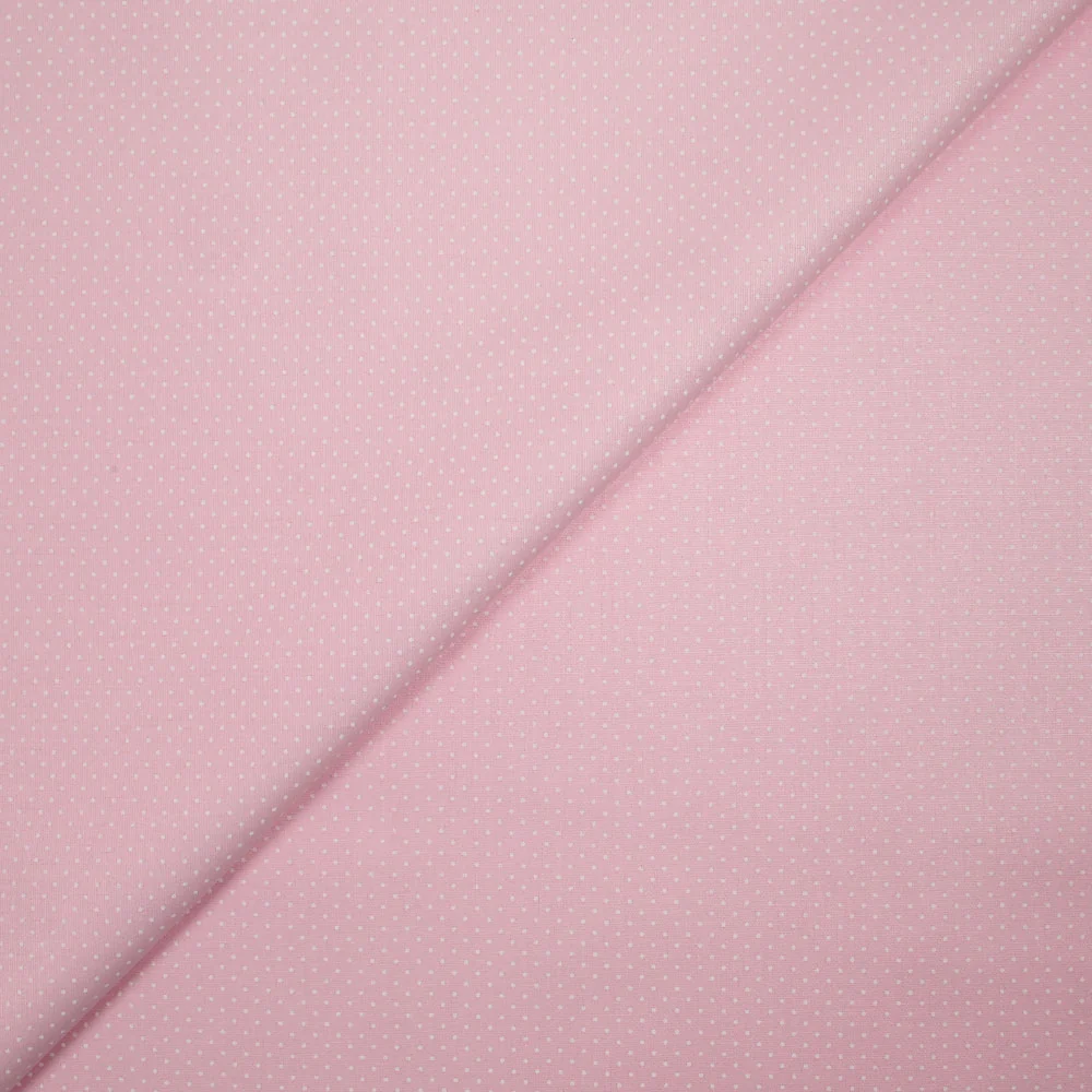 Coton imprimé pois 1mm fond rose clair