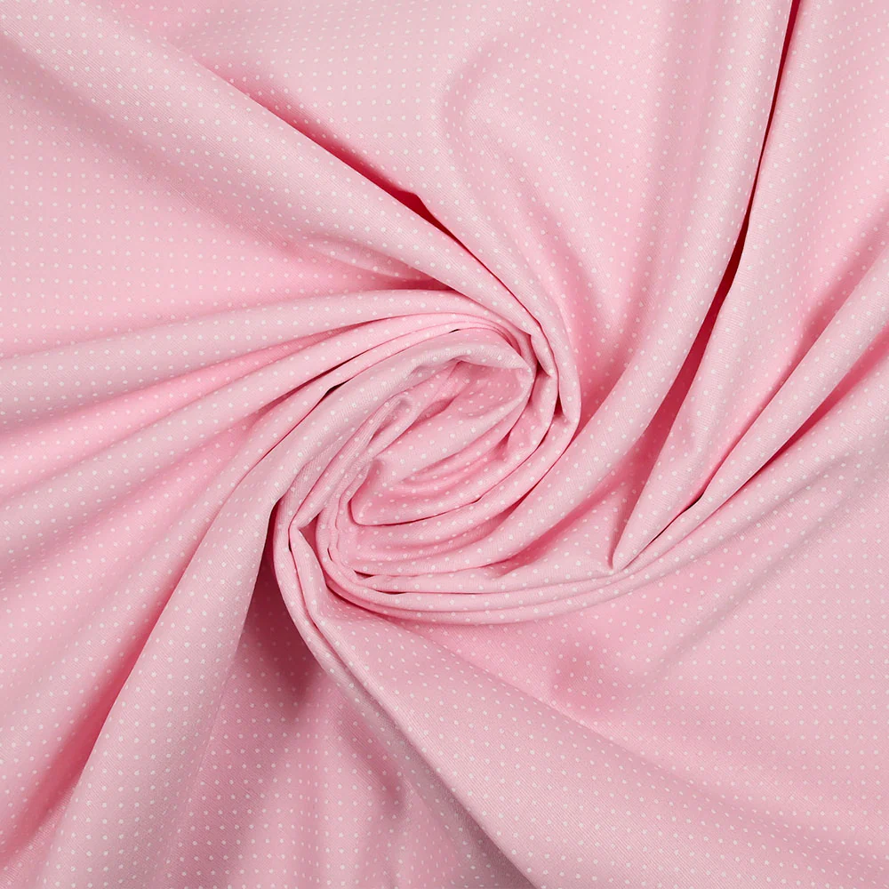 Coton imprimé pois 1mm fond rose clair - Image 2