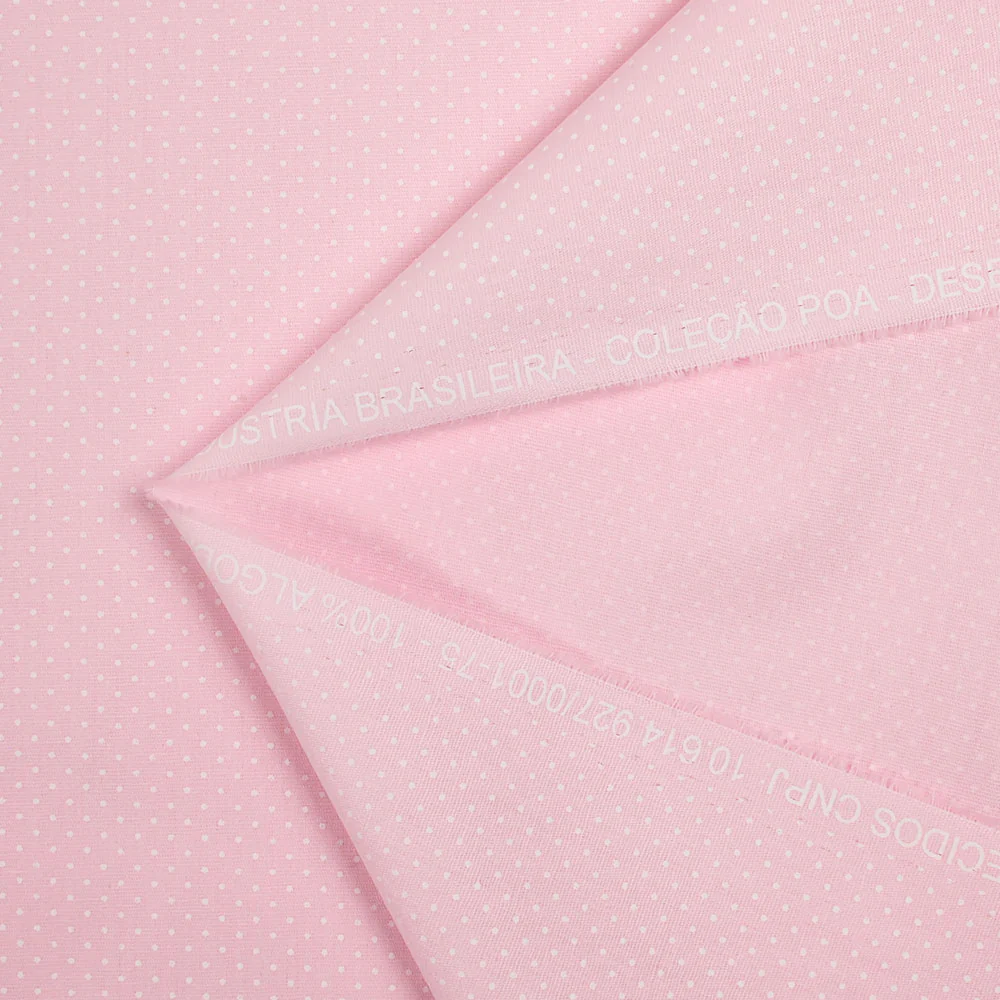 Coton imprimé pois 1mm fond rose clair - Image 3