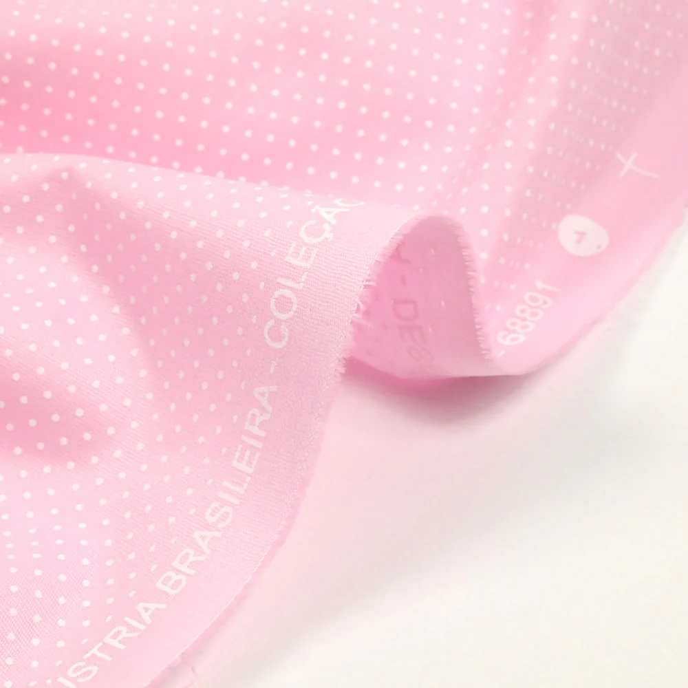 Coton imprimé pois 1mm fond rose layette - Image 4
