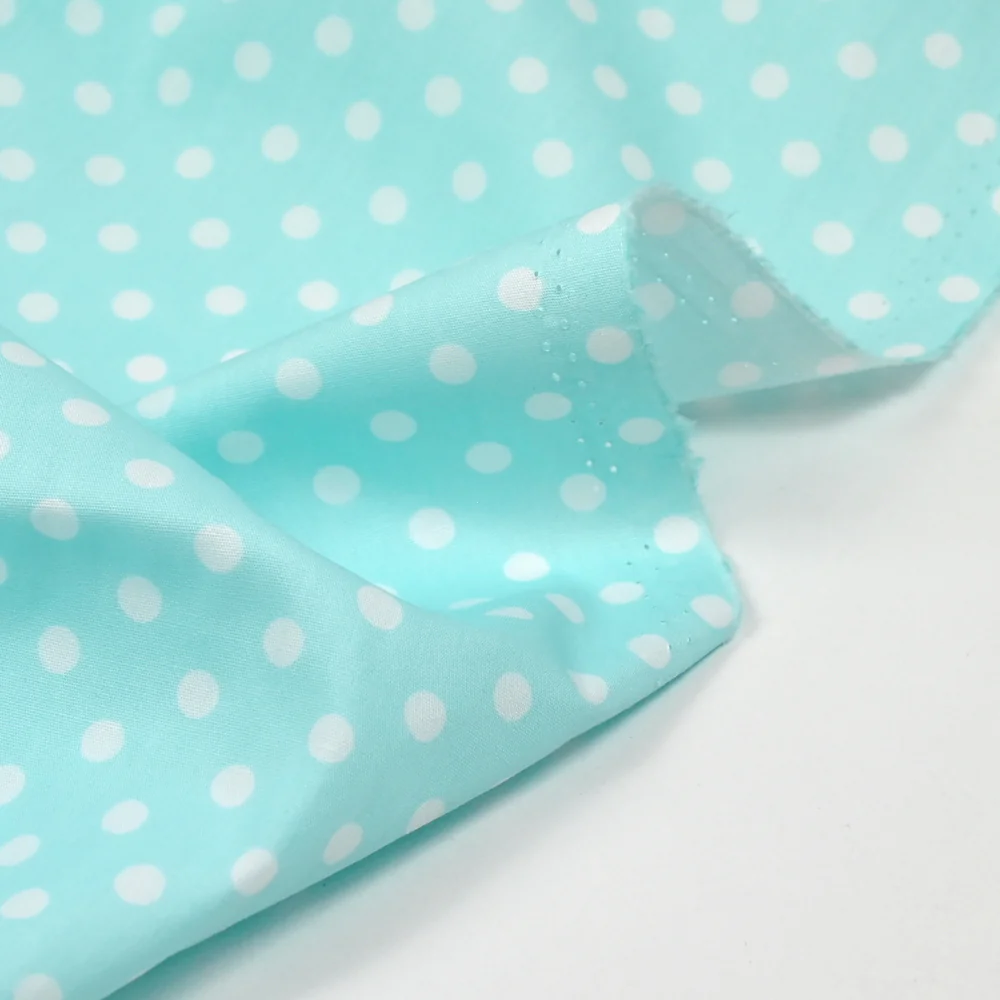 Coton imprimé pois 6mm ciel - Image 4