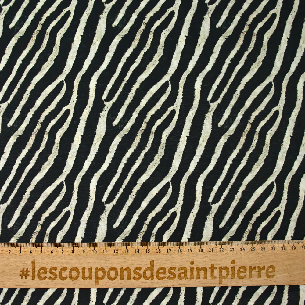 Coton imprimé zèbre marine - Image 3
