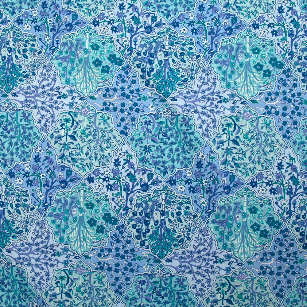 Coton liberty ® Aspley Tile bleu au mètre