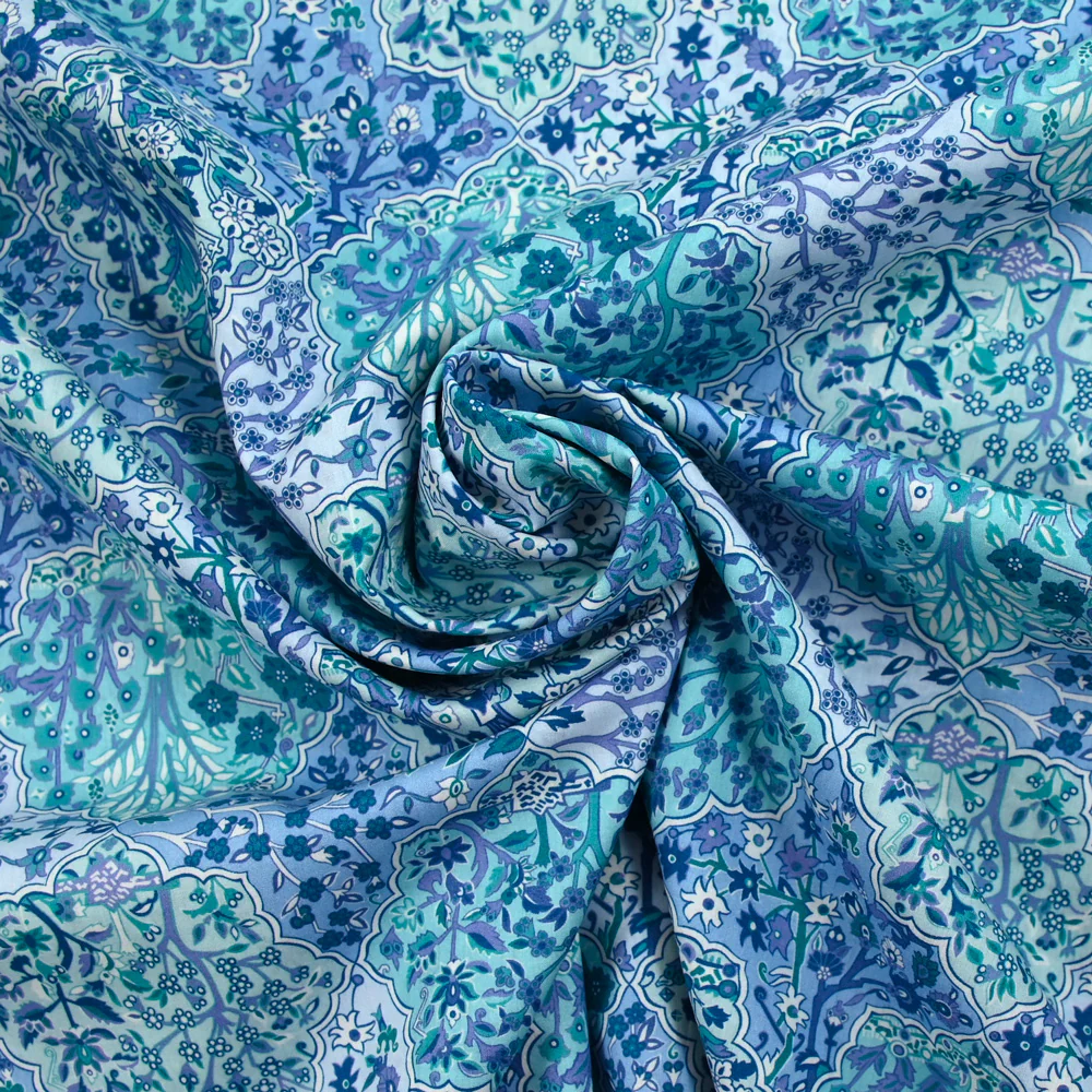 Coton liberty ® Aspley Tile bleu au mètre - Image 3