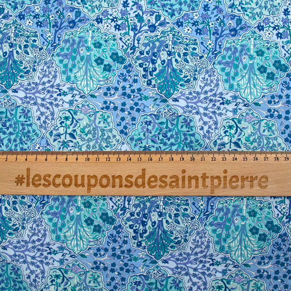Coton liberty ® Aspley Tile bleu au mètre - Image 4