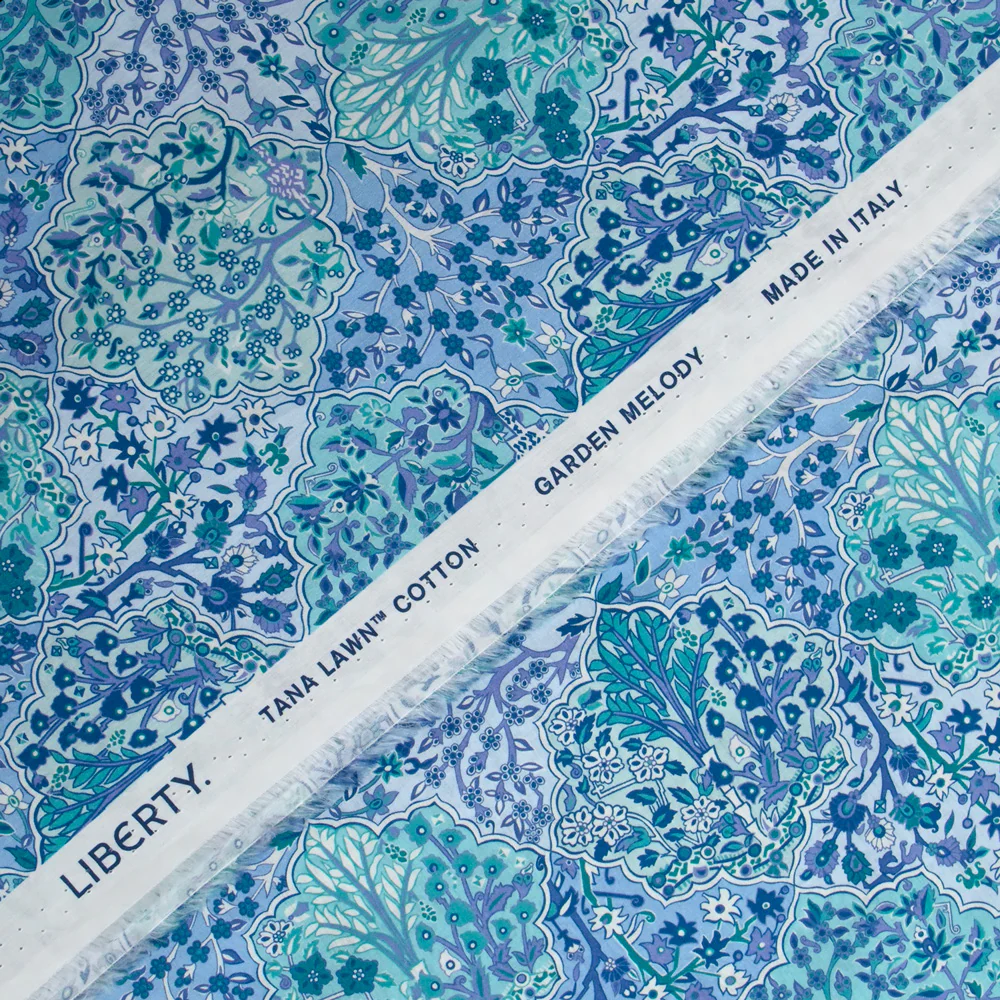 Coton liberty ® Aspley Tile bleu au mètre - Image 5