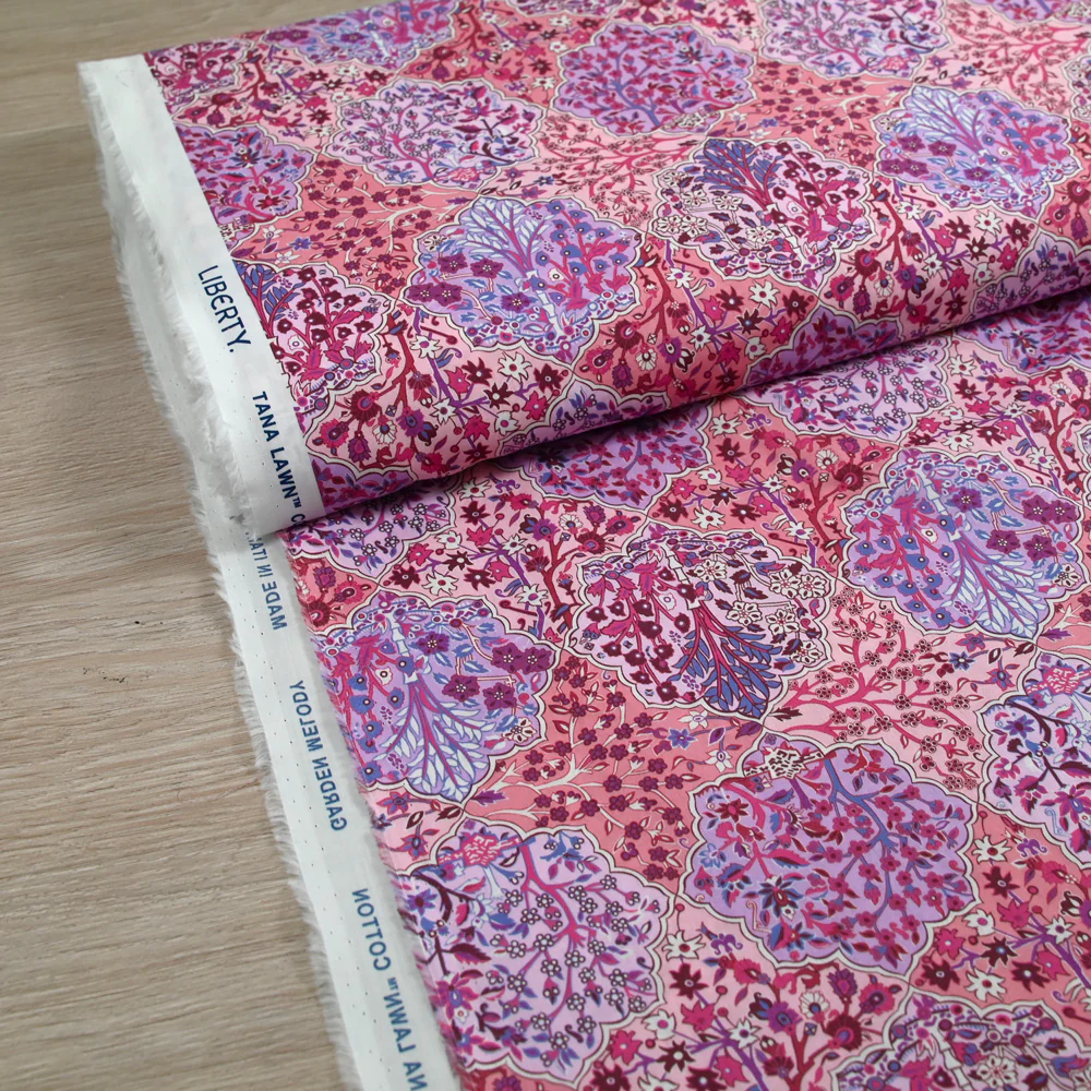 Coton liberty ® Aspley Tile rose au mètre - Image 2